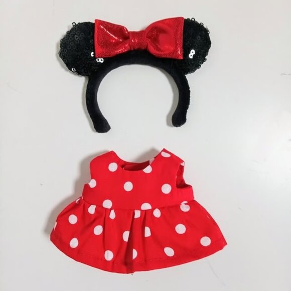 Custom Labubu Polka Dot Minnie Mouse Dress and Ears Outfit - Picture 5 of 7